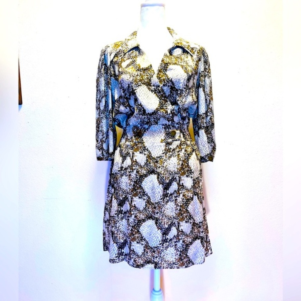 Parker 100% Silk Python Snakeskin Print Dress, XS